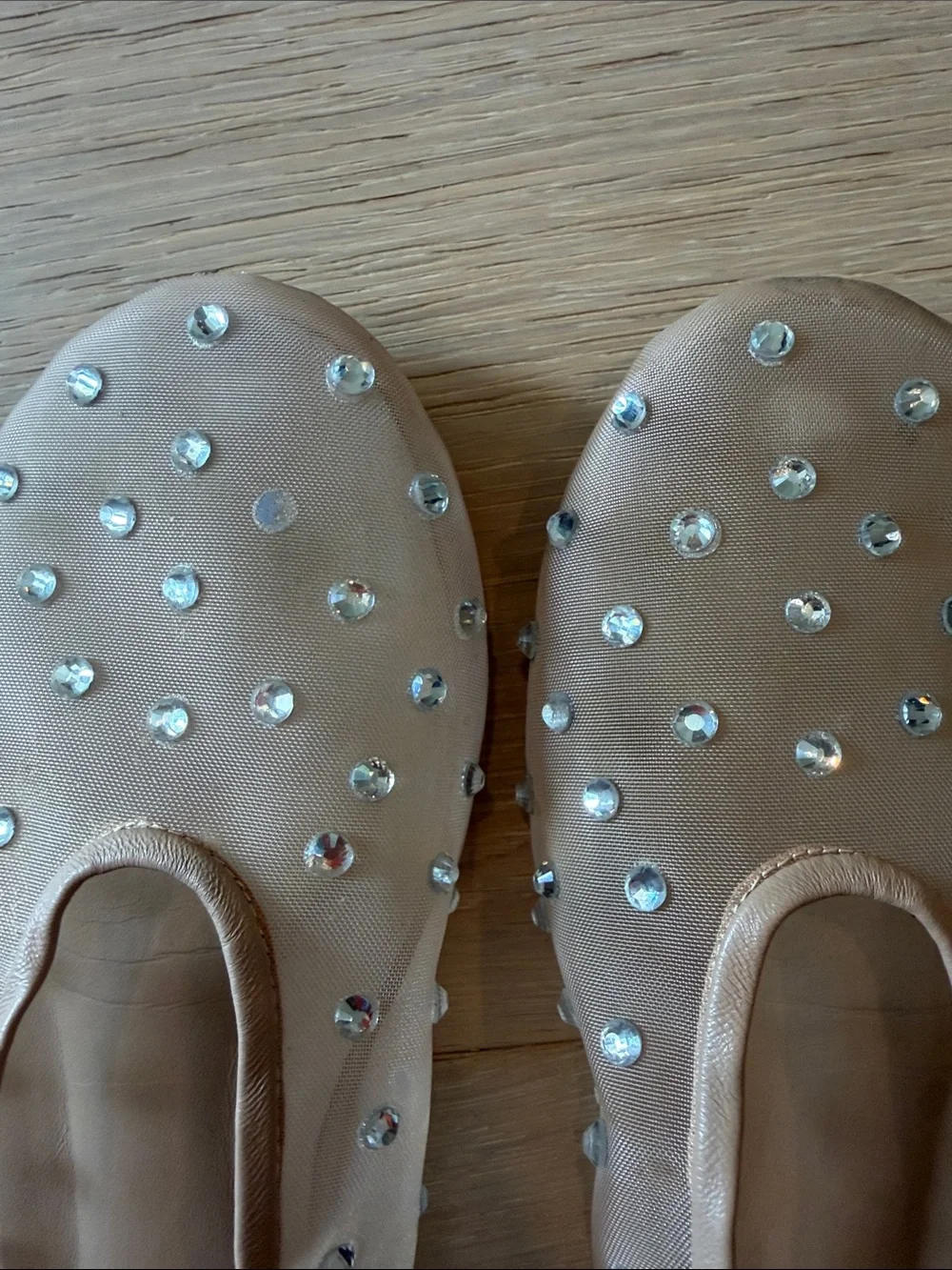Tony Bianco Nude Mesh Crystal-Stud Ballet Flat - Picture 4 of 4